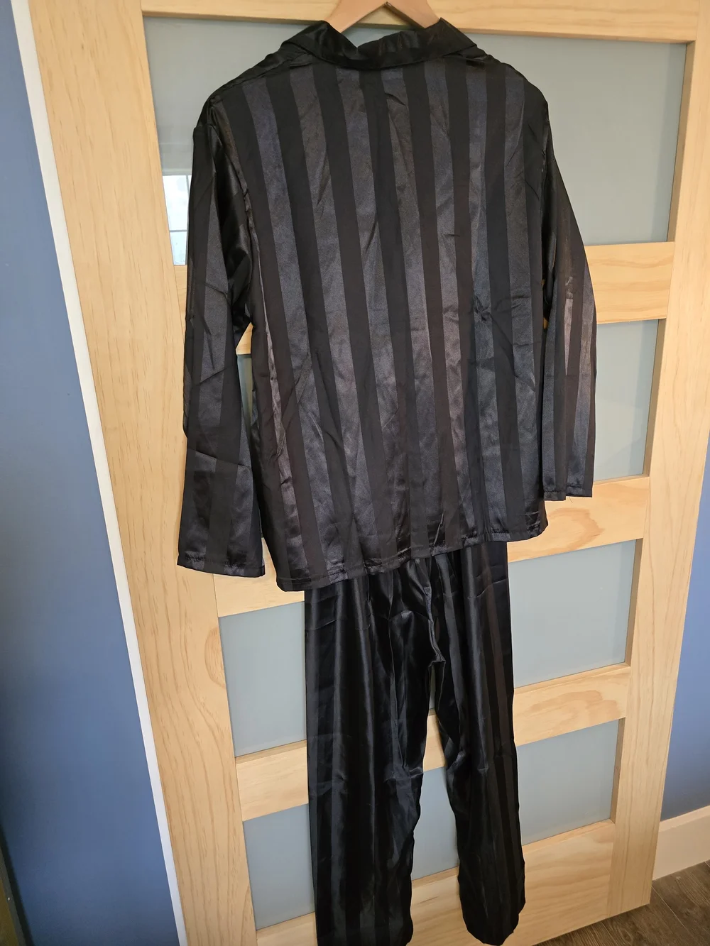 Satin Stripe Black Women's Pajama Set - Picture 5 of 5